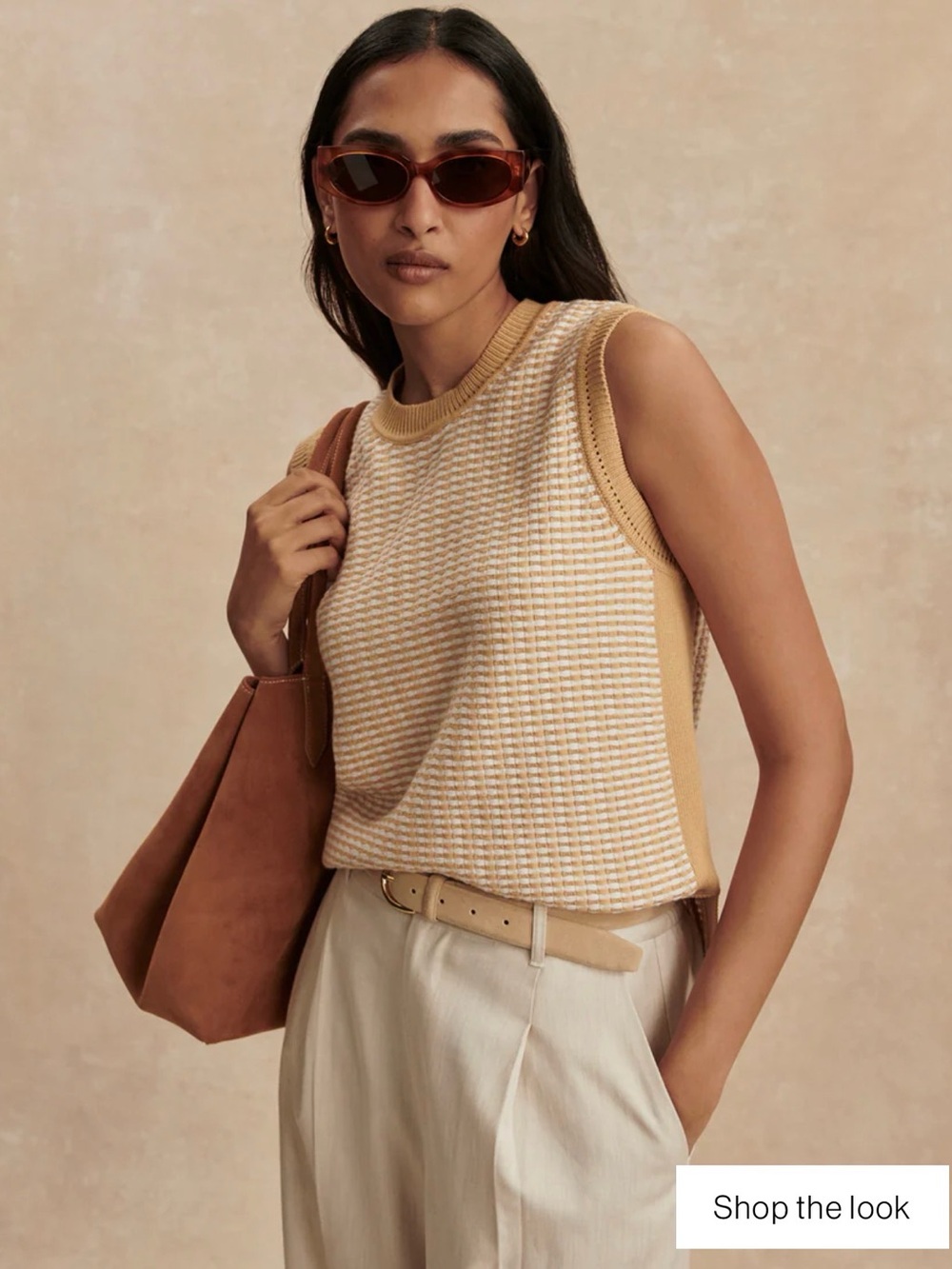 Varley Elis Knit Sweater Tank, Color New Wheat
